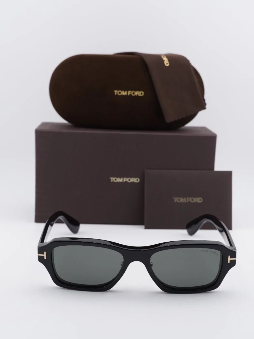 Tom Ford FT1351-D 01A Rectangle Sunglasses - Shiny Black/Smoke